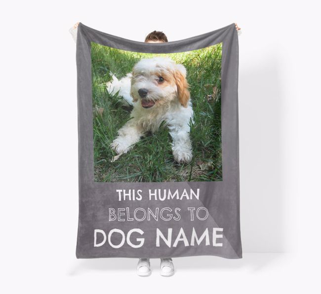 'This Human Belongs to...'  - Personalised Photo Upload Snuggle Blankets